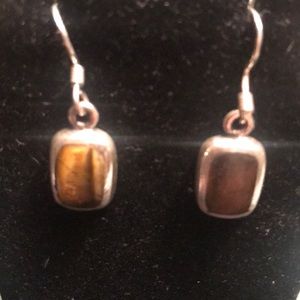 😽Beautiful cat eye sterling silver earrings😽